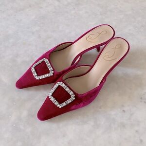 7.5 Sam Edelman Brit Velvet Pink Kitten Heels